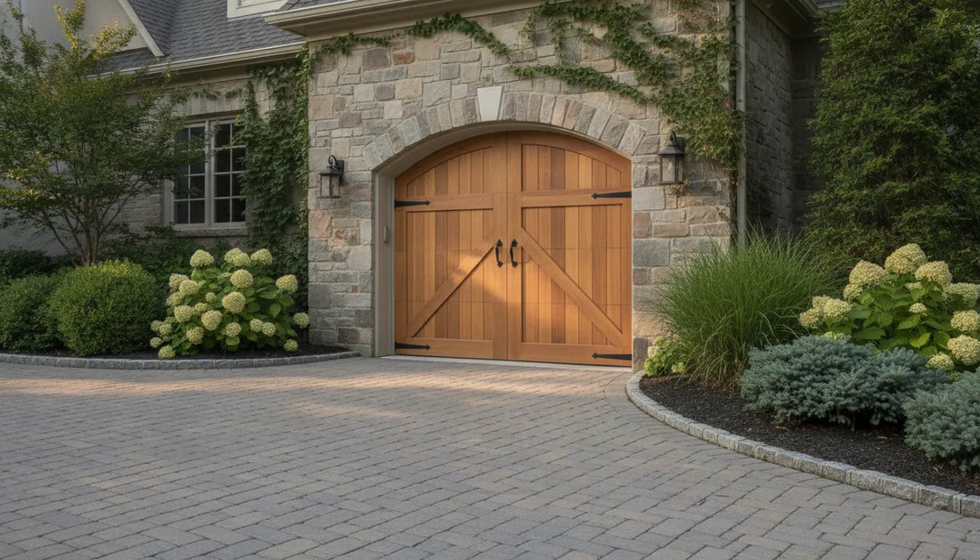 Custom wood carriage house garage door